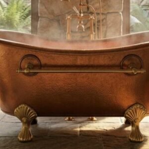 Pure Copper Freestanding Bathtub with Decorative Claw Feet
